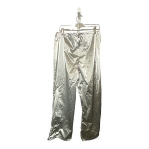 NWT Vinyl Icons Pants LARGE Silver Foil Casual Elastic Waist Pull On Streetwear